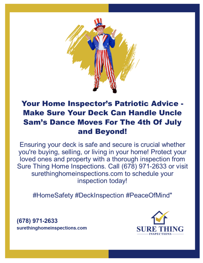 Sure Thing Home Inspections Flyer July 2023