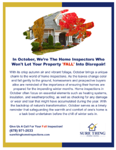 Sure Thing Home Inspections Flyer October 2023